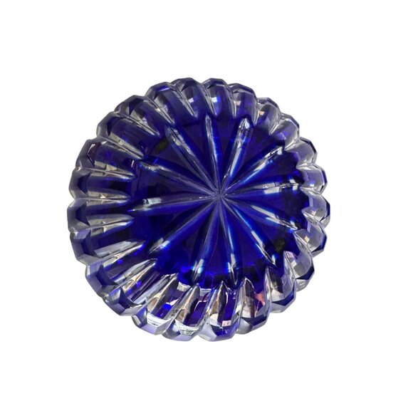 Cobalt Blue Crystal Bud Vase Intricate Cut Designs Bleikristall Wittelsbacher Ha - Picture 5 of 8